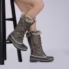 DREAM PAIRS Women’s DP Warm Faux Fur Lined Mid Calf Winter Snow Boots(Brown)