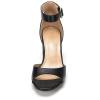 DREAM PAIRS Womens Heels, Chunk Low Heel Comfortable Pump Sandals Dress Shoe(Black Polyurethane)