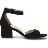 DREAM PAIRS Womens Heels, Chunk Low Heel Comfortable Pump Sandals Dress Shoe(Black/Suede)