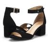 DREAM PAIRS Womens Heels, Chunk Low Heel Comfortable Pump Sandals Dress Shoe(Black/Suede)