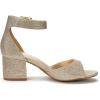 DREAM PAIRS Womens Heels, Chunk Low Heel Comfortable Pump Sandals Dress Shoe(Gold Glitter)