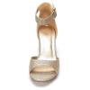 DREAM PAIRS Womens Heels, Chunk Low Heel Comfortable Pump Sandals Dress Shoe(Gold Glitter)