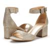 DREAM PAIRS Womens Heels, Chunk Low Heel Comfortable Pump Sandals Dress Shoe(Gold/Glitter)