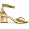 DREAM PAIRS Womens Heels, Chunk Low Heel Comfortable Pump Sandals Dress Shoe(Gold-metallic)
