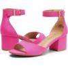 DREAM PAIRS Womens Heels, Chunk Low Heel Comfortable Pump Sandals Dress Shoe(Hot Pink-suede)