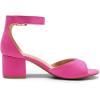 DREAM PAIRS Womens Heels, Chunk Low Heel Comfortable Pump Sandals Dress Shoe(Hot Pink-suede)