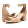DREAM PAIRS Womens Heels, Chunk Low Heel Comfortable Pump Sandals Dress Shoe(Nude Suede)