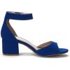DREAM PAIRS Womens Heels, Chunk Low Heel Comfortable Pump Sandals Dress Shoe(Royal/Blue)