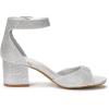 DREAM PAIRS Womens Heels, Chunk Low Heel Comfortable Pump Sandals Dress Shoe(Silver Glitter)