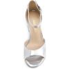 DREAM PAIRS Womens Heels, Chunk Low Heel Comfortable Pump Sandals Dress Shoe(Silver-metallic)