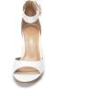 DREAM PAIRS Womens Heels, Chunk Low Heel Comfortable Pump Sandals Dress Shoe(White Polyurethane)