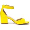 DREAM PAIRS Womens Heels, Chunk Low Heel Comfortable Pump Sandals Dress Shoe(Yellow Polyurethane)