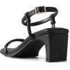 DREAM PAIRS Womens Heels Open Toe Ankle Strap Square Cute Wedding Party Sandal Comfort Dress Shoes Hera(Black)