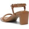 DREAM PAIRS Womens Heels Open Toe Ankle Strap Square Cute Wedding Party Sandal Comfort Dress Shoes Hera(Brown)