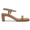 DREAM PAIRS Womens Heels Open Toe Ankle Strap Square Cute Wedding Party Sandal Comfort Dress Shoes Hera(Brown)