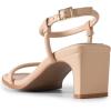 DREAM PAIRS Womens Heels Open Toe Ankle Strap Square Cute Wedding Party Sandal Comfort Dress Shoes Hera(Nude)