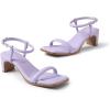 DREAM PAIRS Womens Heels Open Toe Ankle Strap Square Cute Wedding Party Sandal Comfort Dress Shoes Hera(Purple)