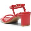 DREAM PAIRS Womens Heels Open Toe Ankle Strap Square Cute Wedding Party Sandal Comfort Dress Shoes Hera(Red)