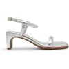 DREAM PAIRS Womens Heels Open Toe Ankle Strap Square Cute Wedding Party Sandal Comfort Dress Shoes Hera(Silver)