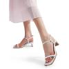 DREAM PAIRS Womens Heels Open Toe Ankle Strap Square Cute Wedding Party Sandal Comfort Dress Shoes Hera(Silver)
