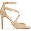 DREAM PAIRS Women’s High Heels Sexy Cross Square Open Toe Strappy Dressy Sexy Stylish Stilettos Heels Sandals(Gold-glitter)