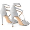DREAM PAIRS Women’s High Heels Sexy Cross Square Open Toe Strappy Dressy Sexy Stylish Stilettos Heels Sandals(Silver-glitter)