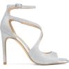 DREAM PAIRS Women’s High Heels Sexy Cross Square Open Toe Strappy Dressy Sexy Stylish Stilettos Heels Sandals(Silver-glitter)
