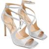 DREAM PAIRS Women’s High Heels Sexy Cross Square Open Toe Strappy Dressy Sexy Stylish Stilettos Heels Sandals(Silver-glitter)