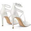 DREAM PAIRS Women’s High Heels Sexy Cross Square Open Toe Strappy Dressy Sexy Stylish Stilettos Heels Sandals(White-satin)