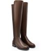 DREAM PAIRS Women’s Knee High Boots, Platform Chunky Heel Thigh High Fashion Over The Knee Boots, SDOB2407W(Brown-pu)