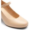 DREAM PAIRS Womens Mary Jane Shoes Chunky Heel 2.76 Inch – Round Toe Vintage Office Work Pumps – Comfortable Low Block Heels Dress Shoes for Women(Nude)