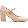 DREAM PAIRS Womens Mary Jane Shoes Chunky Heel 2.76 Inch – Round Toe Vintage Office Work Pumps – Comfortable Low Block Heels Dress Shoes for Women(Nude)