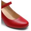 DREAM PAIRS Womens Mary Jane Shoes Chunky Heel 2.76 Inch – Round Toe Vintage Office Work Pumps – Comfortable Low Block Heels Dress Shoes for Women(Red)