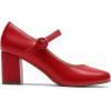 DREAM PAIRS Womens Mary Jane Shoes Chunky Heel 2.76 Inch – Round Toe Vintage Office Work Pumps – Comfortable Low Block Heels Dress Shoes for Women(Red)