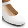 DREAM PAIRS Womens Mary Jane Shoes Chunky Heel 2.76 Inch – Round Toe Vintage Office Work Pumps – Comfortable Low Block Heels Dress Shoes for Women(White)