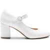DREAM PAIRS Womens Mary Jane Shoes Chunky Heel 2.76 Inch – Round Toe Vintage Office Work Pumps – Comfortable Low Block Heels Dress Shoes for Women(White)