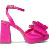 DREAM PAIRS Women’s Platform Chunky Heels Fashion Bowknots High Block Square Toe Dress Sandals for Wedding Bridal Party(Hot Pink-satin)