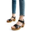 DREAM PAIRS Women’s Platform Chunky Heels Faux Wood Block Heels Cute Open Toe Ankle Strap Crisscross Mid Heels Wedding Party Dance Pump Sandals Shoes,Size 8,Black,SDHS2347W