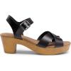 DREAM PAIRS Women’s Platform Chunky Heels Faux Wood Block Heels Cute Open Toe Ankle Strap Crisscross Mid Heels Wedding Party Dance Pump Sandals Shoes,Size 8,Black,SDHS2347W