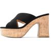 DREAM PAIRS Women’s Platform Heels Open Toe Slip on Heels for Women High Chunky Block Wedges Sandals Dressy Pumps Shoes(Black-nubuck)