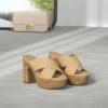 DREAM PAIRS Women’s Platform Heels Open Toe Slip on Heels for Women High Chunky Block Wedges Sandals Dressy Pumps Shoes(Nude)