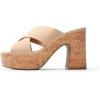 DREAM PAIRS Women’s Platform Heels Open Toe Slip on Heels for Women High Chunky Block Wedges Sandals Dressy Pumps Shoes(Nude)