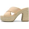 DREAM PAIRS Women’s Platform Heels Open Toe Slip on Heels for Women High Chunky Block Wedges Sandals Dressy Pumps Shoes(Nude-nubuck)