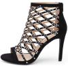 DREAM PAIRS Women’s Rhinestone Ankle Strap Open Toe Stiletto Heel Sandals pump Shoes
