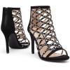 DREAM PAIRS Women’s Rhinestone Ankle Strap Open Toe Stiletto Heel Sandals pump Shoes