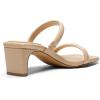 DREAM PAIRS Women’s Square Toe Heels for Women Two Strap Open Toe Low Block Chunky Heels Sandals Dress Pumps Shoes(Nude)