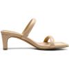 DREAM PAIRS Women’s Square Toe Heels for Women Two Strap Open Toe Low Block Chunky Heels Sandals Dress Pumps Shoes(Nude)
