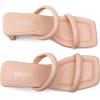 DREAM PAIRS Women’s Square Toe Heels for Women Two Strap Open Toe Low Block Chunky Heels Sandals Dress Pumps Shoes(Pink)