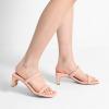 DREAM PAIRS Women’s Square Toe Heels for Women Two Strap Open Toe Low Block Chunky Heels Sandals Dress Pumps Shoes(Pink)