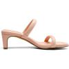 DREAM PAIRS Women’s Square Toe Heels for Women Two Strap Open Toe Low Block Chunky Heels Sandals Dress Pumps Shoes(Pink)